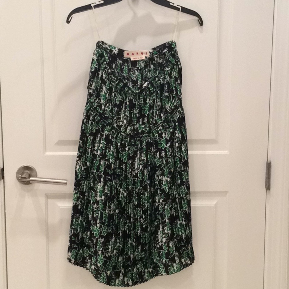 MARNI Floral-Print Pleated Silk Midi Skirt - Picture 5 of 8